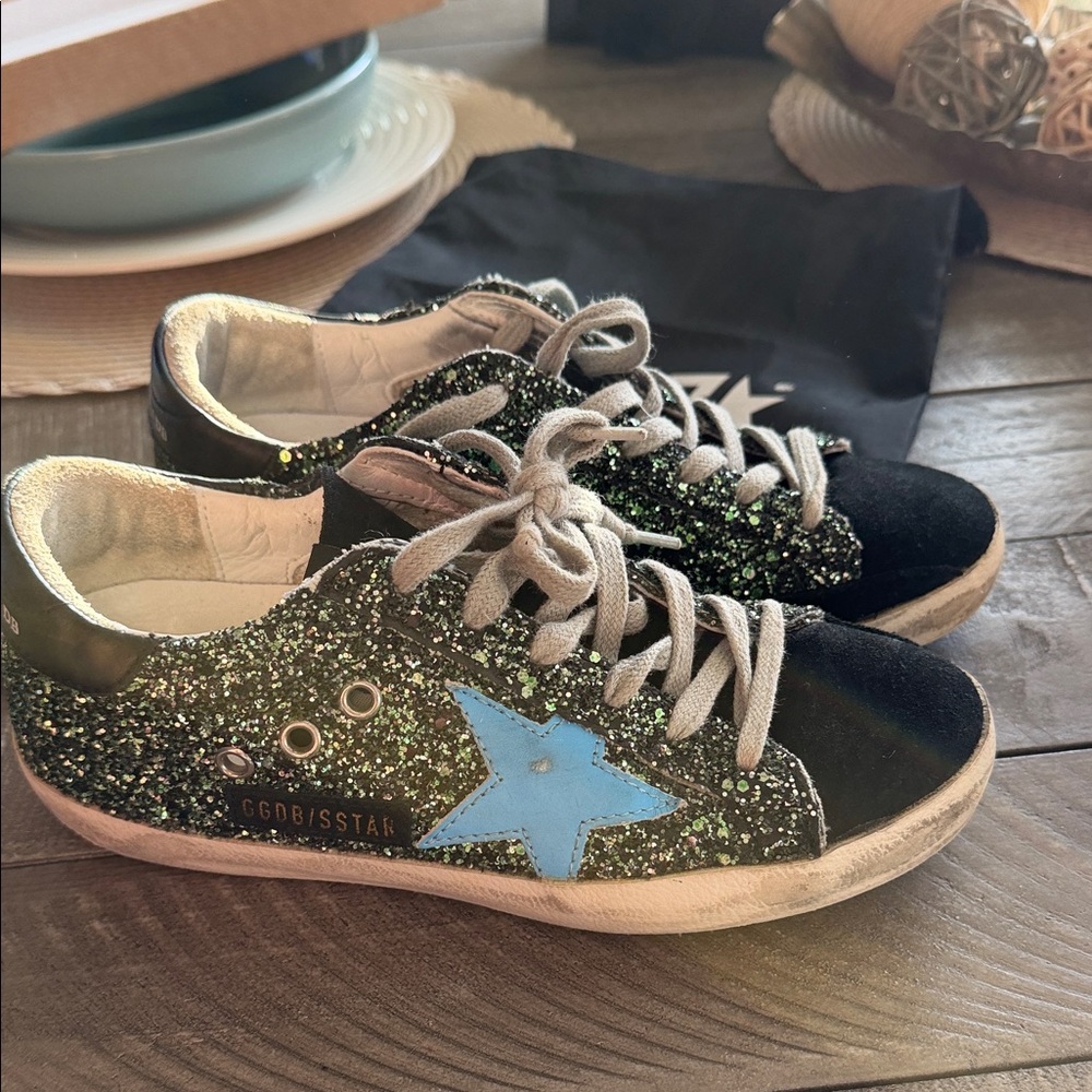 Golden Goose Sneakers - Black and Light Blue